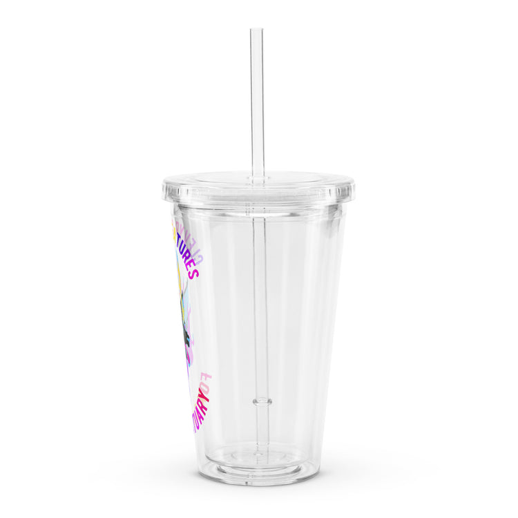 Clear plastic tumbler
