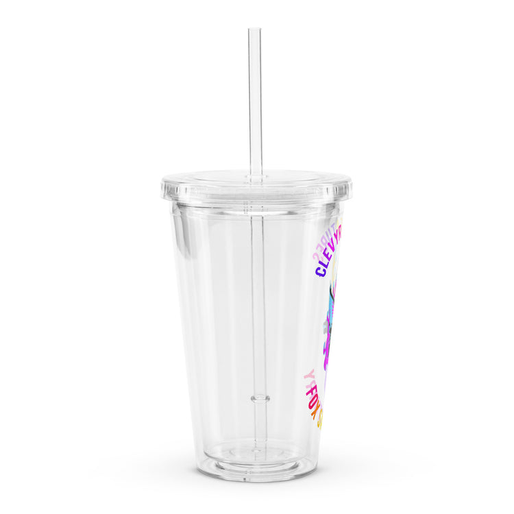 Clear plastic tumbler