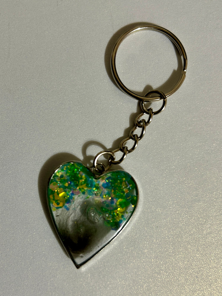 Heart Keychain with Naturally Shed Fox Fur