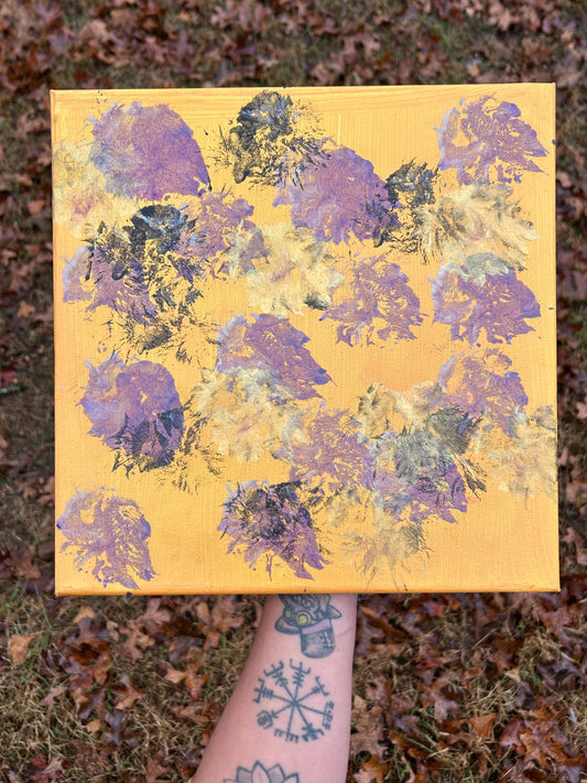 Thystle- 12x12 Paw Print Painting