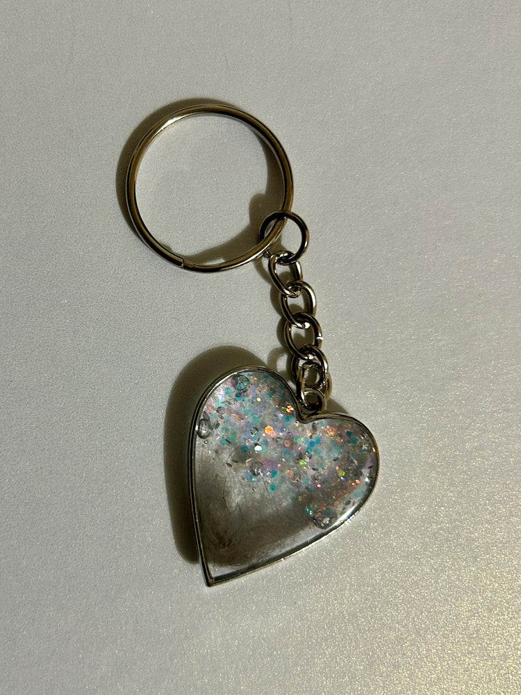 Heart Keychain with Naturally Shed Fox Fur