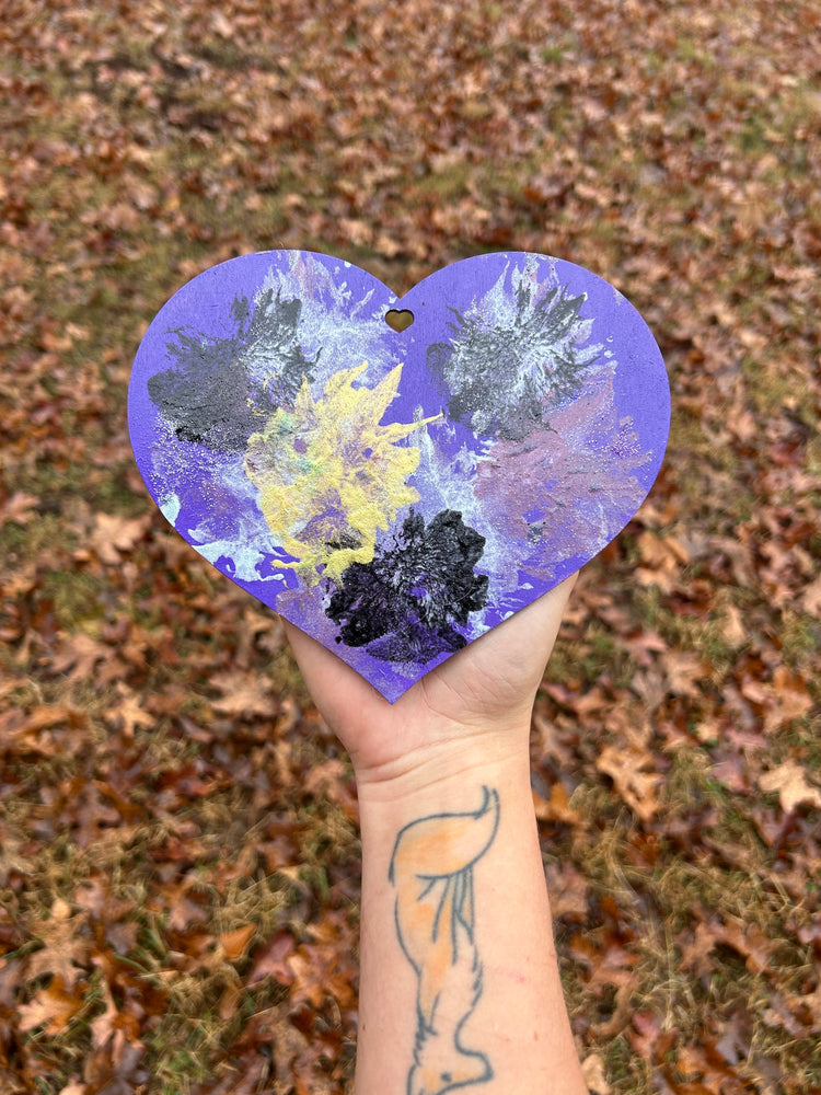 Thystle- Paw Print wooden heart