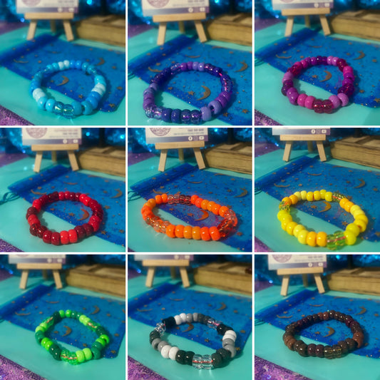 Pony Bead Bracelets - Rainbow Collection