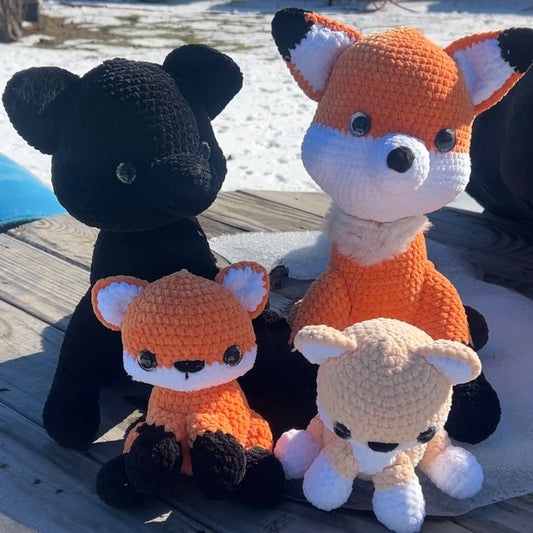 Sitting Crochet Foxes