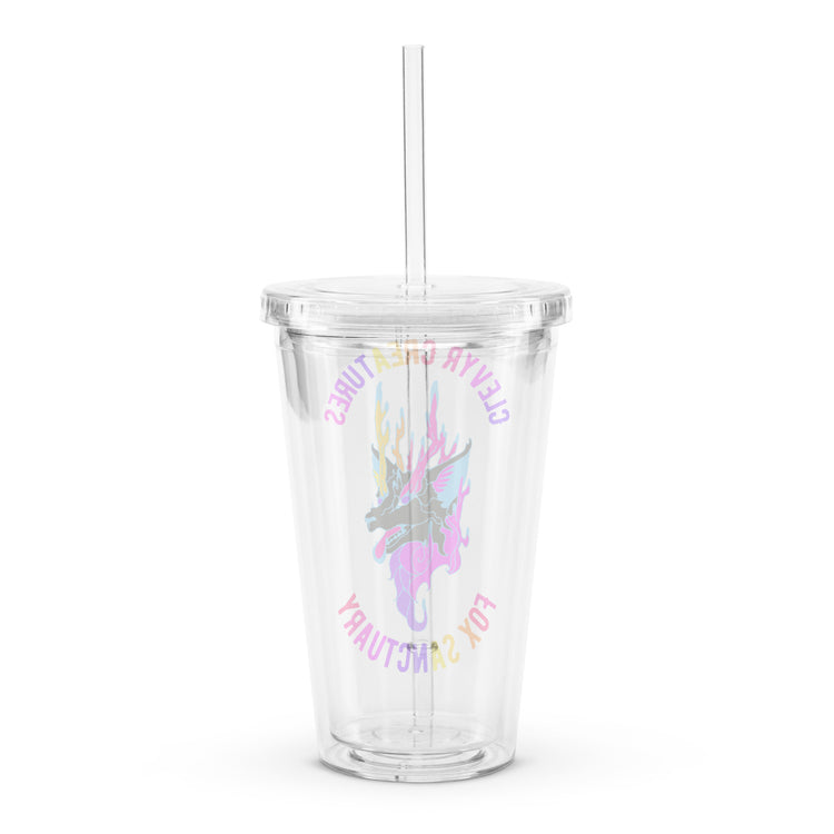 Clear plastic tumbler