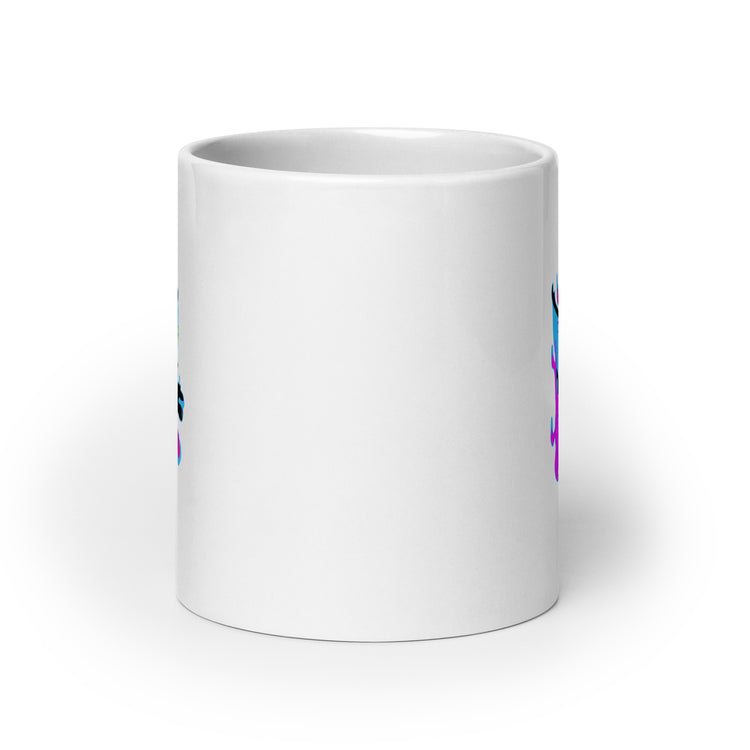 White glossy mug